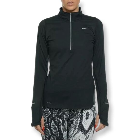 Nike Tops - Nike Element Half-Zip Long Sleeve Navy Running Athletic Top